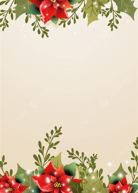 Fondo Frontera De Hoja De Flor De Nochebuena De Navidad De Pantalla Imagen Para Descarga