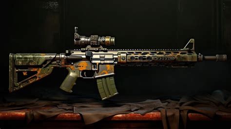 Premium AI Image | Military Assault Rifle