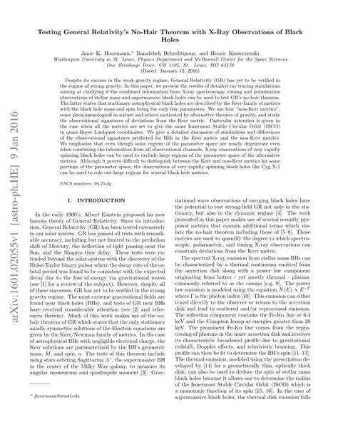 (PDF) Testing General Relativity's No-Hair Theorem with X-Ray ...