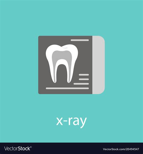 Dental X Ray Line Icon Isolated On White Vector Image