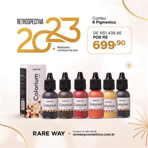 Combo 6 Pigmentos Para Micropigmentação Rare Way Cosméticos