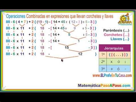 Operaciones combinadas con llaves corchetes y paréntesis Ejm1 YouTube