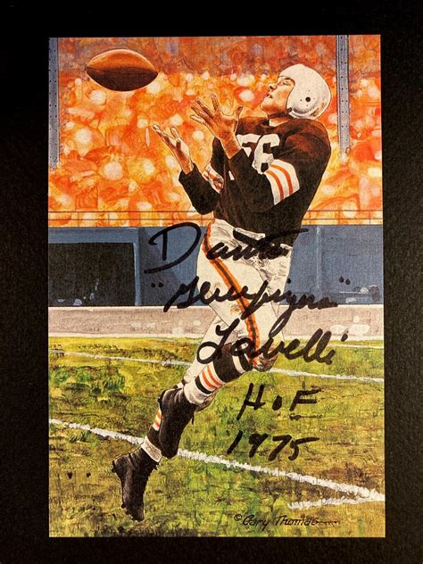 Dante Lavelli Signed Goal Line Pro Football Hall Of Fame Auto