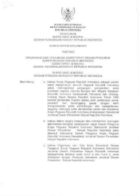 Pdf Berkas Dpr Go Idberkas Dpr Go Id Jdih Document Peraturan Sekjen