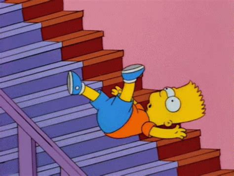 Falling Down Stairs Gif