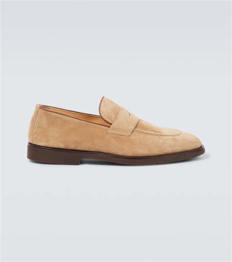 Suede Penny Loafers In Brown Brunello Cucinelli Mytheresa