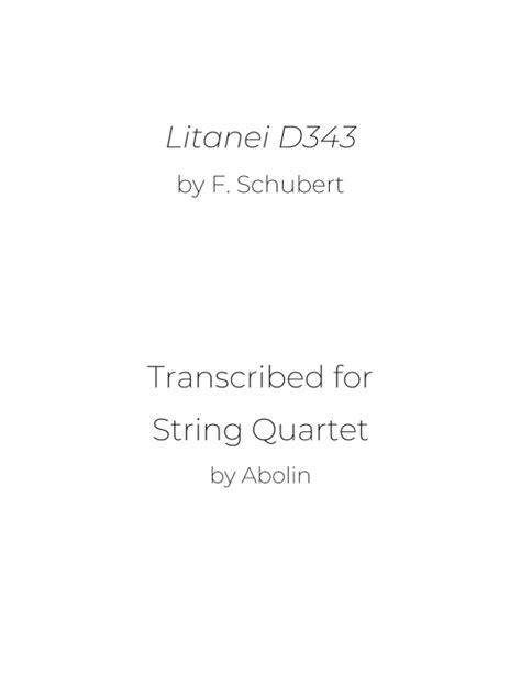 Schubert Litanei D String Quartet Sheet Music F Schubert