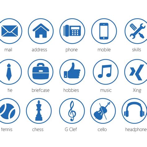 20 Modern Icons For Personal Cv Resume Pictogram Of Knop