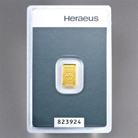 1 Gram Gold 999 Heraeus Sealed With Certificate No Reserve