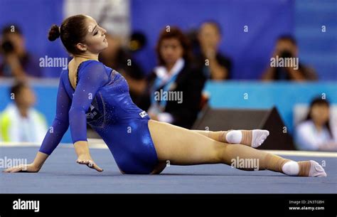 Russias Aliya Mustafina Performs During The Womens Floor Exercise