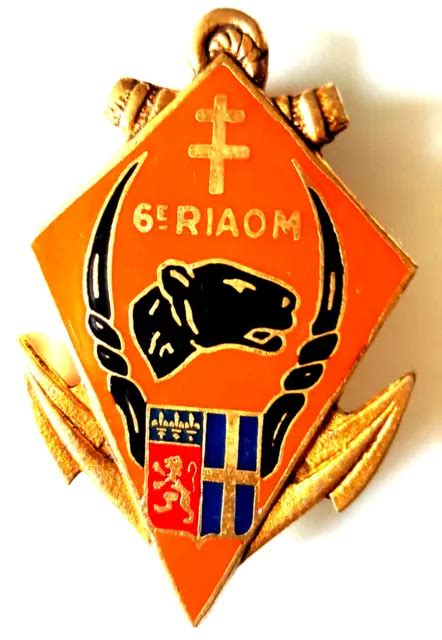 INSIGNE 6E RIAOM REGIMENT INTER ARMES D OUTRE MER DRAGO PARIS G 1650