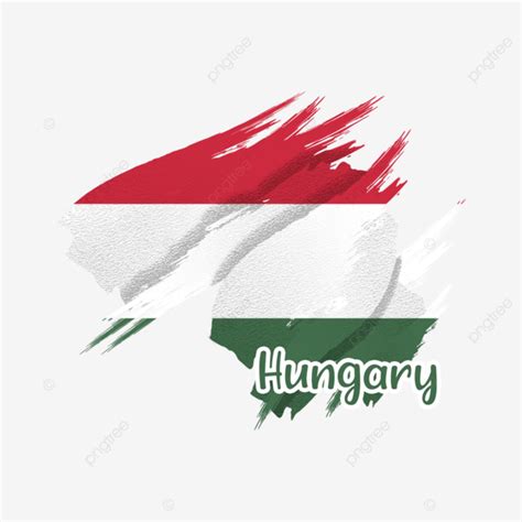 Hungary Flag With Watercolor Brush For World Cup New Watercolor Brush