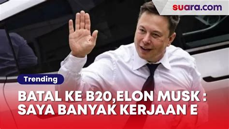 Batal Datang Ke B20 Elon Musk Tertawa Saya Banyak Kerjaan Video