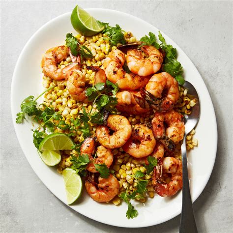 Summer Corn With Ginger-Chile Prawns Recipe | Epicurious