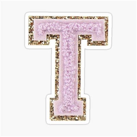 Preppy Purple Varsity Letter T Sticker By Riley Lettering