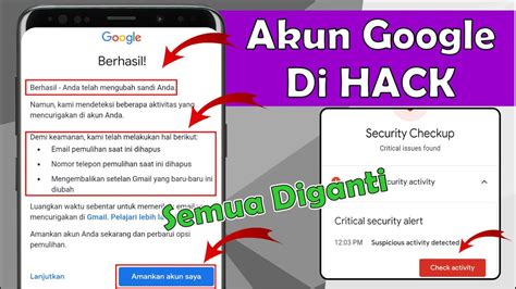 Cara Mengembalikan Akun Google Yang Di Hack Semua Diganti Youtube