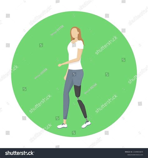 Woman Prosthetic Leg Vector Illustration Stock Vector Royalty Free 2149855875 Shutterstock