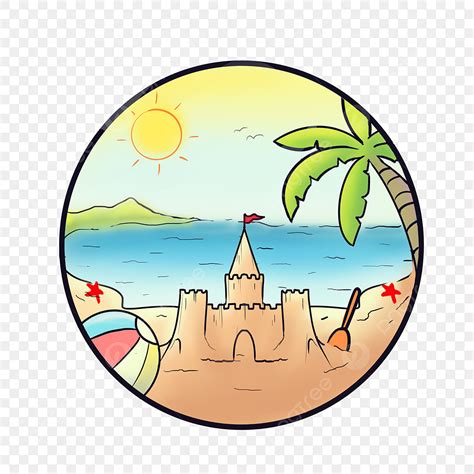 Summer Sand Castle Clipart Vector Summer Sand Castle On The Beach