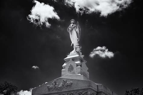 Angel With Wings, Gothic, Black and White Photography, Clouds, New Orleans, NOLA, Fine Art Wall ...