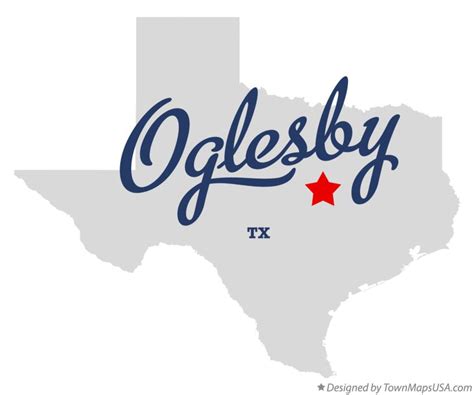 Map of Oglesby, TX, Texas