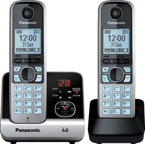 Telefone Sem Fio Panasonic Combo Base 1 Ramal Cinza KX TG6722LBB