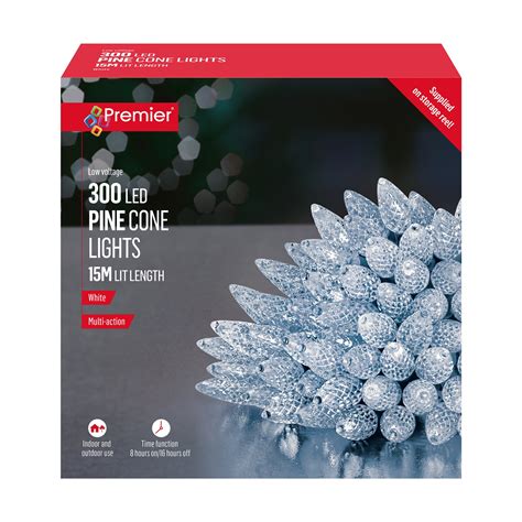 300 Led Pine Cone String Lights Bright White 15m