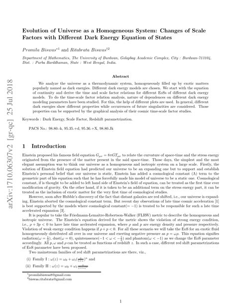 PDF Evolution Of Universe As A Homogeneous System Changes Of Scale