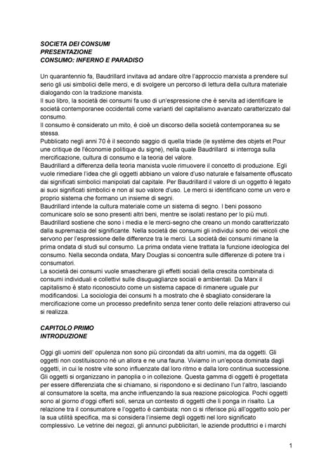 Società dei consumi Baudrillard SOCIETA DEI CONSUMI PRESENTAZIONE