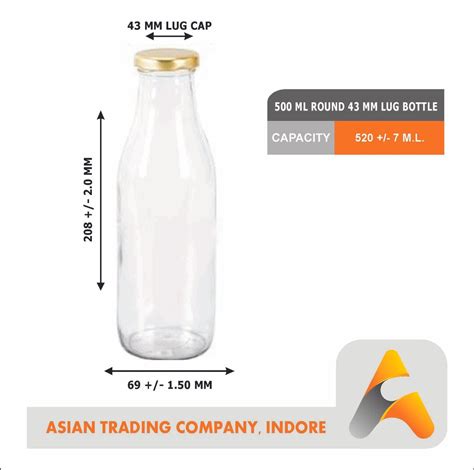 Lug Cap 500ml Milk Glass Bottle Capacity 500 Ml At Rs 14 Piece In Indore