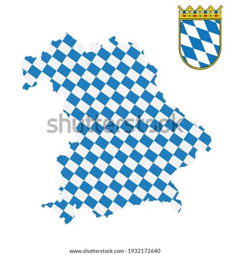 Bavarian Map Flag Coat Arms Bavaria Stock Vector Royalty Free