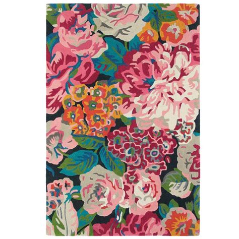 Sanderson Rose Peony Cerise Hand Tufted Wool Rug Temple Webster