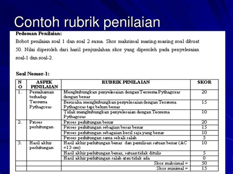 Detail Contoh Instrumen Penilaian Kognitif Koleksi Nomer