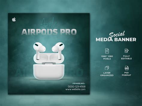 Airpods Social Media Banner Design Behance