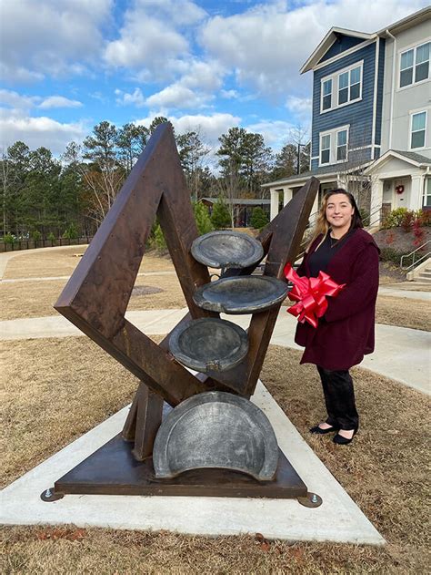 UWG Newnan Cut Ribbon On Alumna Designed Sculpture On LINC Trail UWG