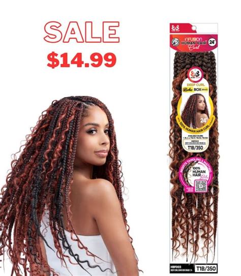 Bobbi Boss Human Hair Blend Crochet Braids - Deep Curl Boho Box Braid ...