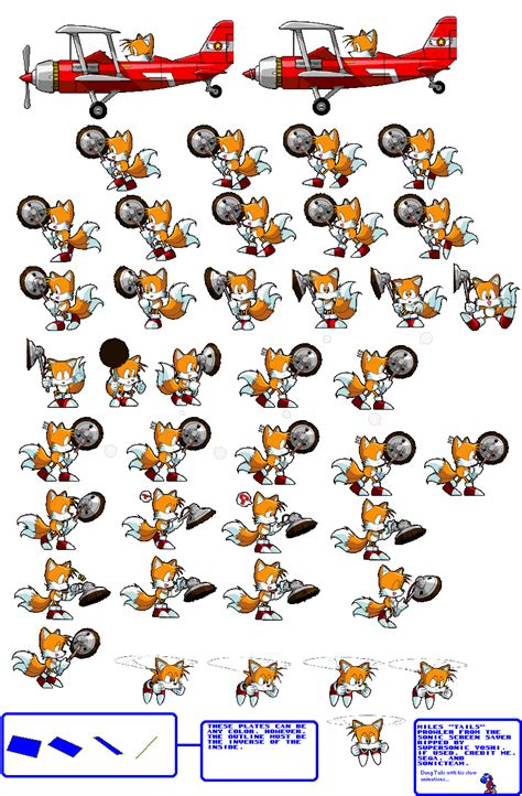 Sonic 2 Tails Sprite Sheet