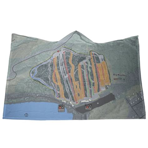 Big Boulder, Pennsylvania Ski Trail Map - Hooded Blanket - Sherpa Lined ...