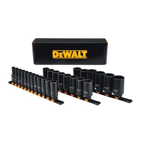 DEWALT 1 2 In Drive Metric Deep Impact Socket Set 26 Piece DWMT19242