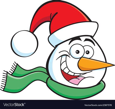 Cartoon snowman head Royalty Free Vector Image