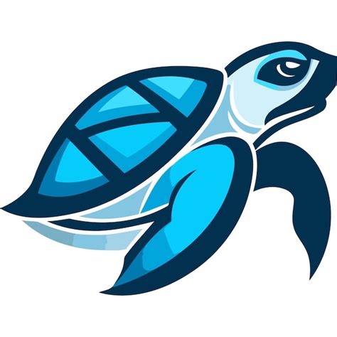 A Bold And Stylized Blue Sea Turtle Logo Perfect For Businesses Or