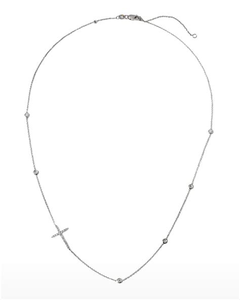 Roberto Coin 36 White Gold Diamond Station Necklace 418ct Neiman Marcus