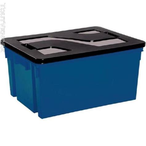 Bac De Rangement Avec Couvercle En Plastique 50 L Bleu En France