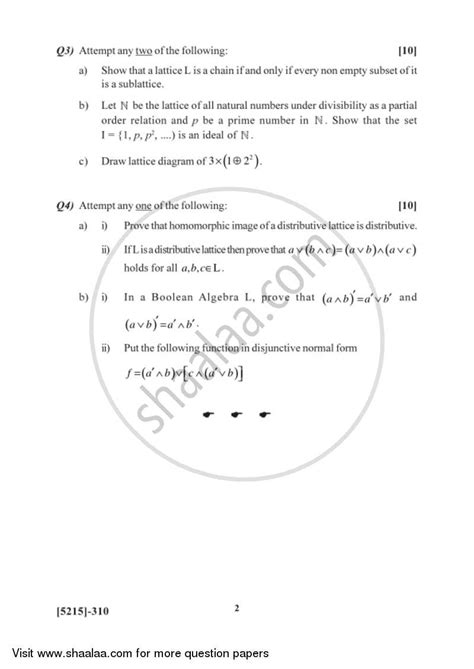 Lattice Theory 2017 2018 Bsc Mathematics Semester 5 Tybsc 2013