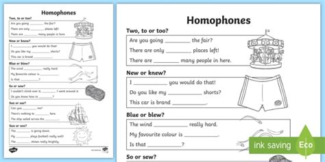 Ks2 Speech And Language Homophones Worksheet Teacher Made