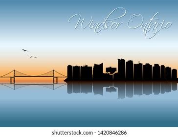 Windsor Skyline Canada Ontario Vector Illustration Stock Vector ...