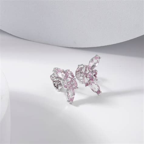 Brinco Ear Cuff Zirc Nias Rosa Banho De R Dio Branco Loja Veridiana