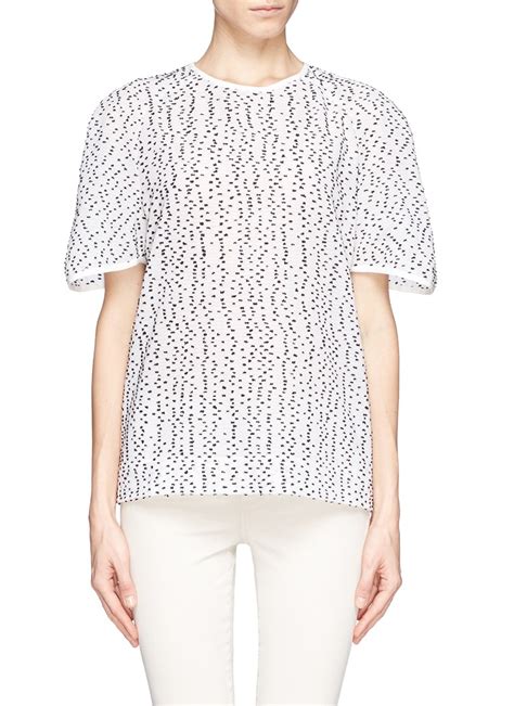 Lyst Chloé Wool Polka Dot Semi Sheer T Shirt In White