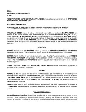 Formato modelo de derecho de petición 21 JUN 2022 Derecho de petición