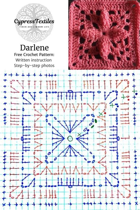 Crochet Motif Darlene Square Crochet Patterns Crochet Motif