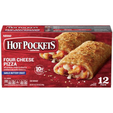 HOT POCKETS Four Cheese Pizza Frozen Sandwiches Ct Box Frozen Food With Reduced Fat